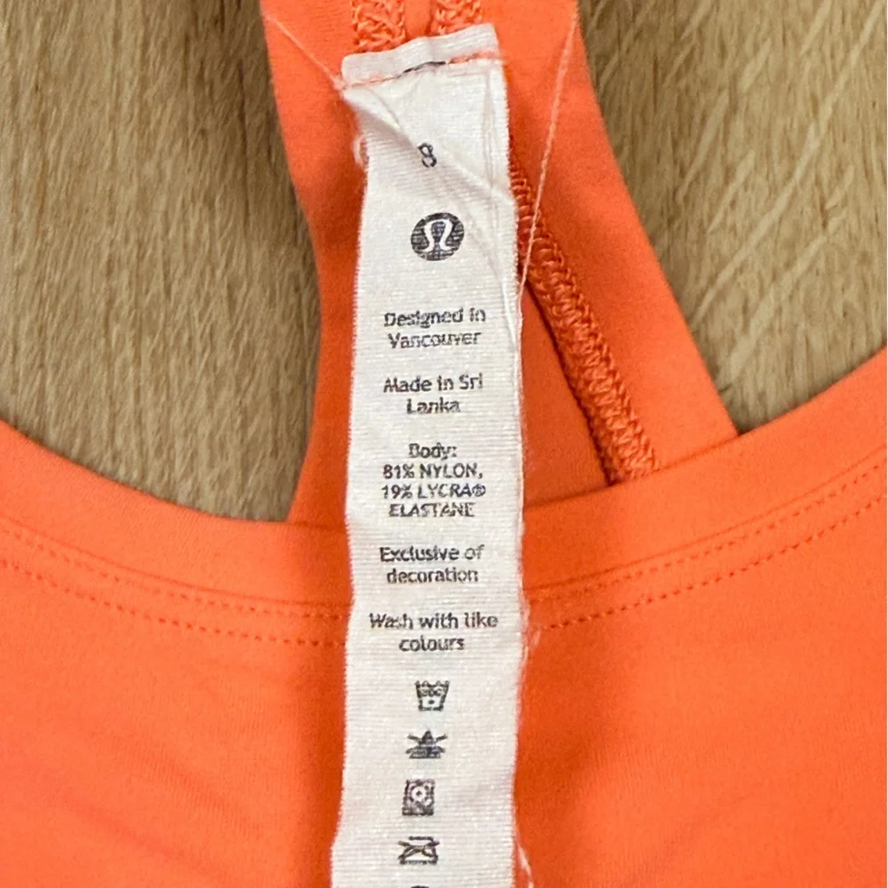 Lululemon Cool Racerback Short Tank Size 8 Raspberry Cream - Picture 2 of 5